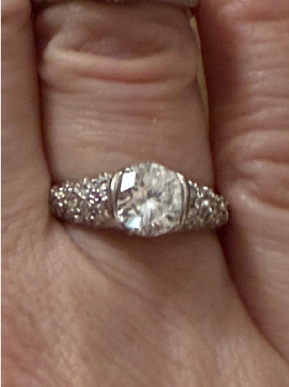 Classic White Crystal Halo Faux Engagement Ring
